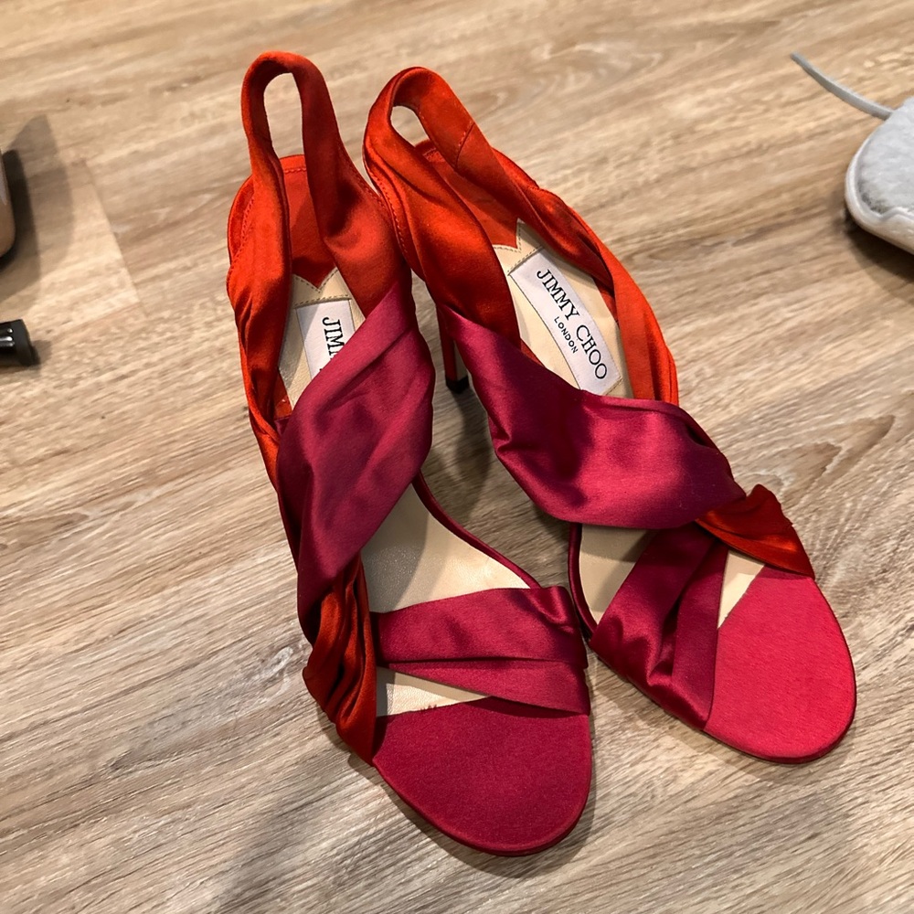 Jimmy Choo Satin Heeled Sandal size 39